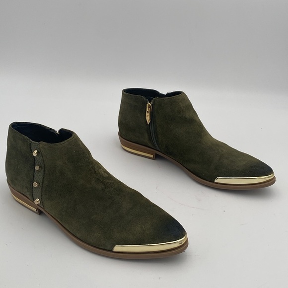 Fergie ankle boots are women 9M suede green gold details festival casual gipsy - Picture 14 of 14